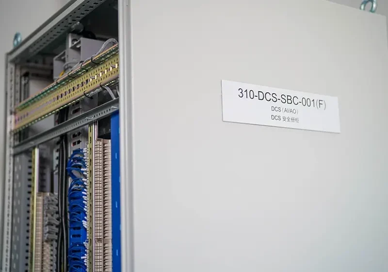 Control cabinet with engraved tag plate 310-DCS-SBC-001